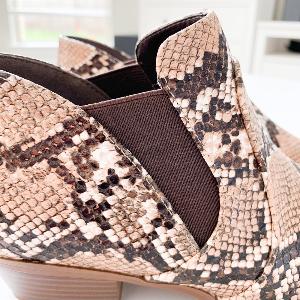 Qupid Brown Snake Print Short Boots - Picture 8 of 9